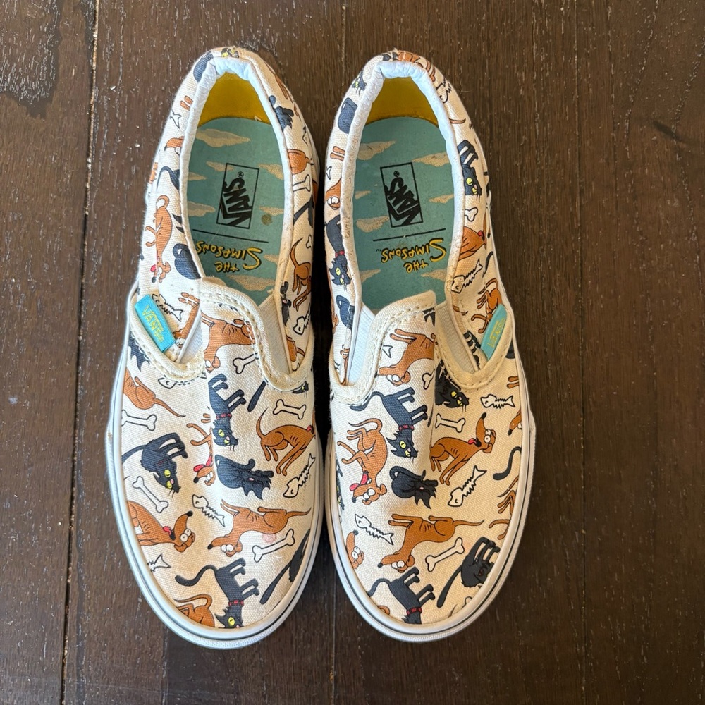 Vans The Simpsons x Classic Slip-On‎ Kids 'Family Pets' Sneakers Shoes Size 1.5